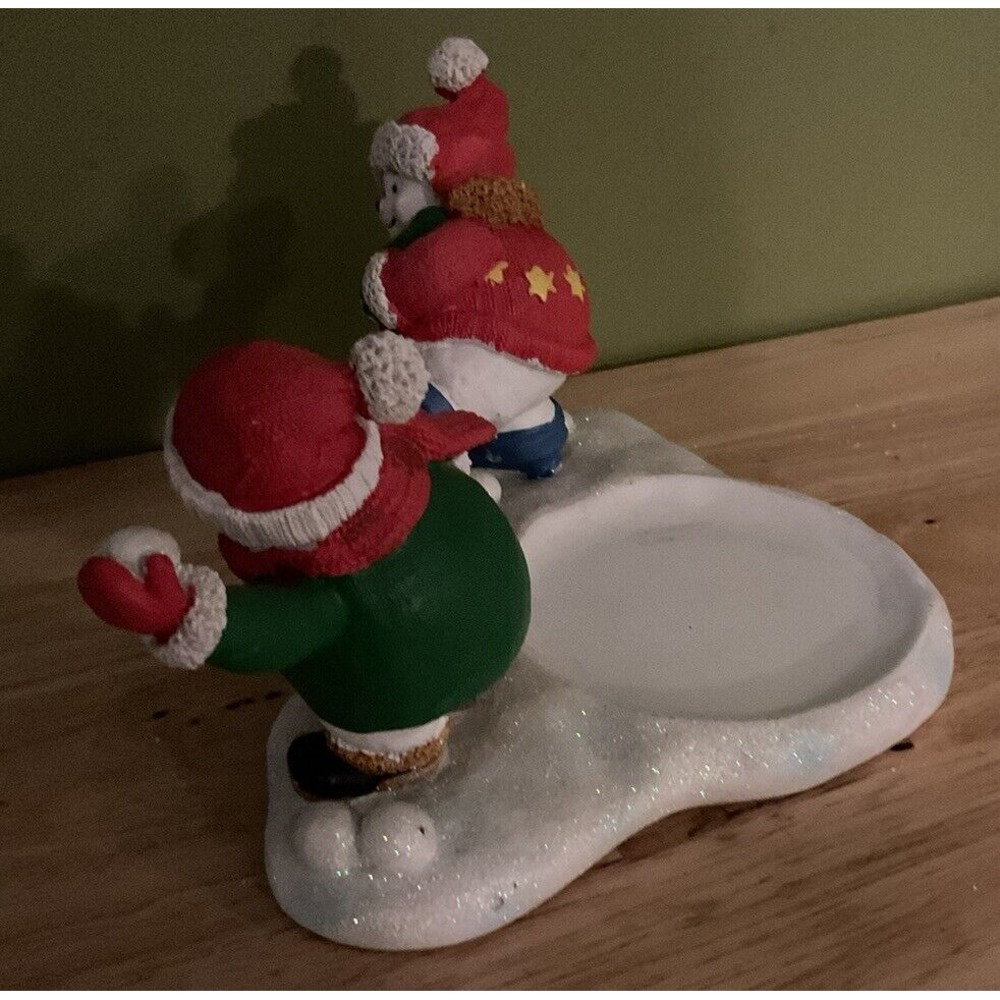 Yankee Candle Snowball Fight Snowmen Candle Holder Retired‎ No Chips Or Cracks - Picture 4 of 9